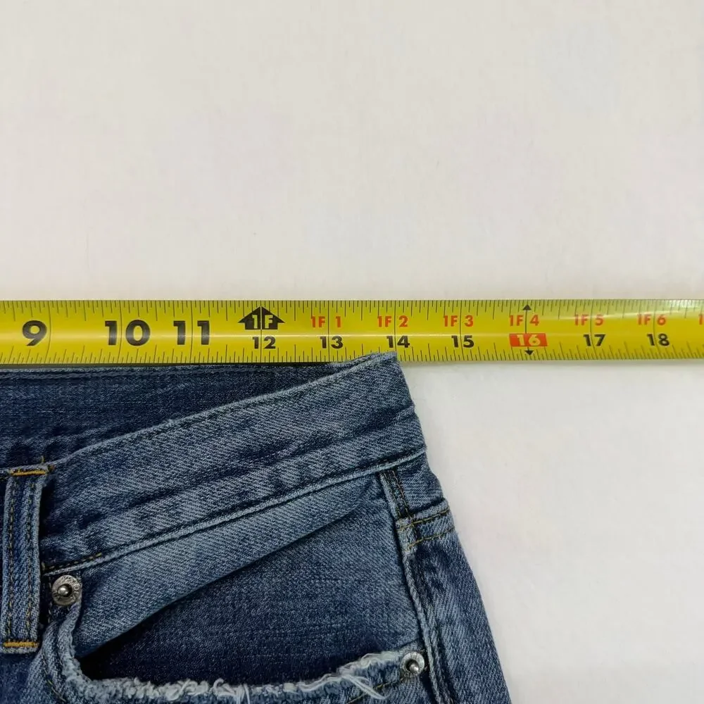 Pistola Women's Button Fly‎ Distressed Straight Leg Blue Denim Jeans Size 27